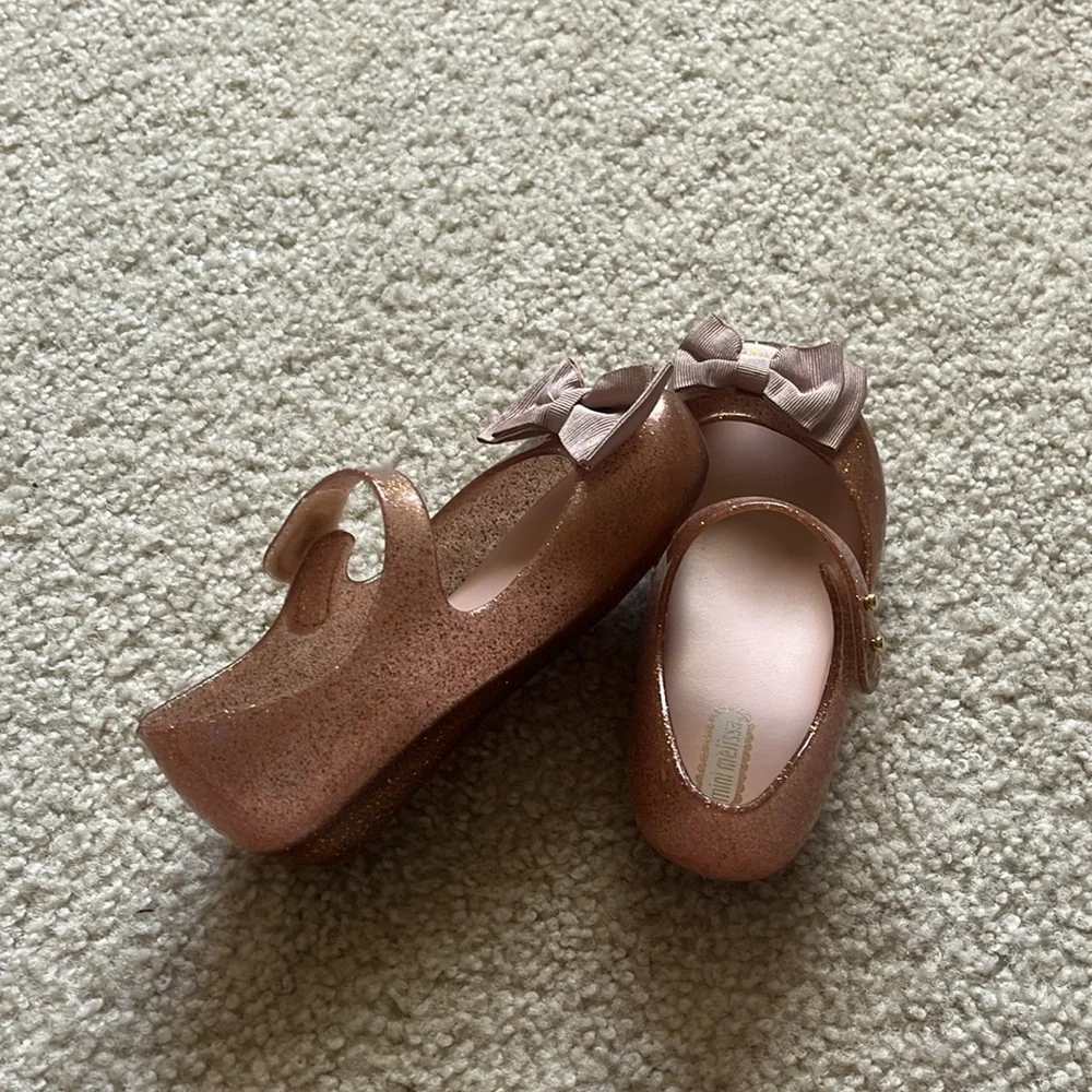 Pink Jelly Flats by Mini Melissa